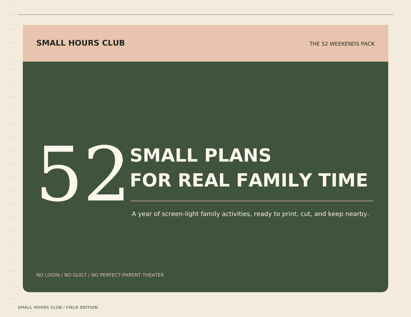 Small Hours Club 52 Weekends Pack cover